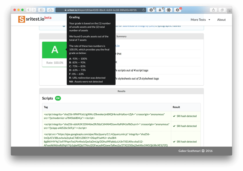 Revamped scoring reports on sritest.io