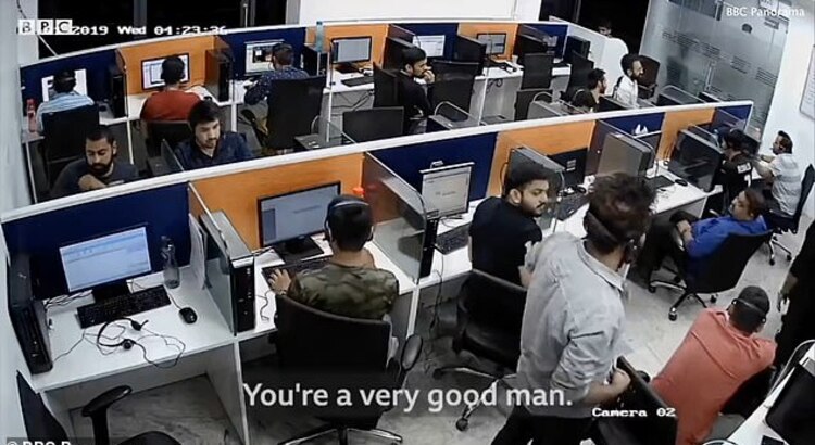 A photo of an technical support scam call centre. (Source: BBC/Jim Browning)
